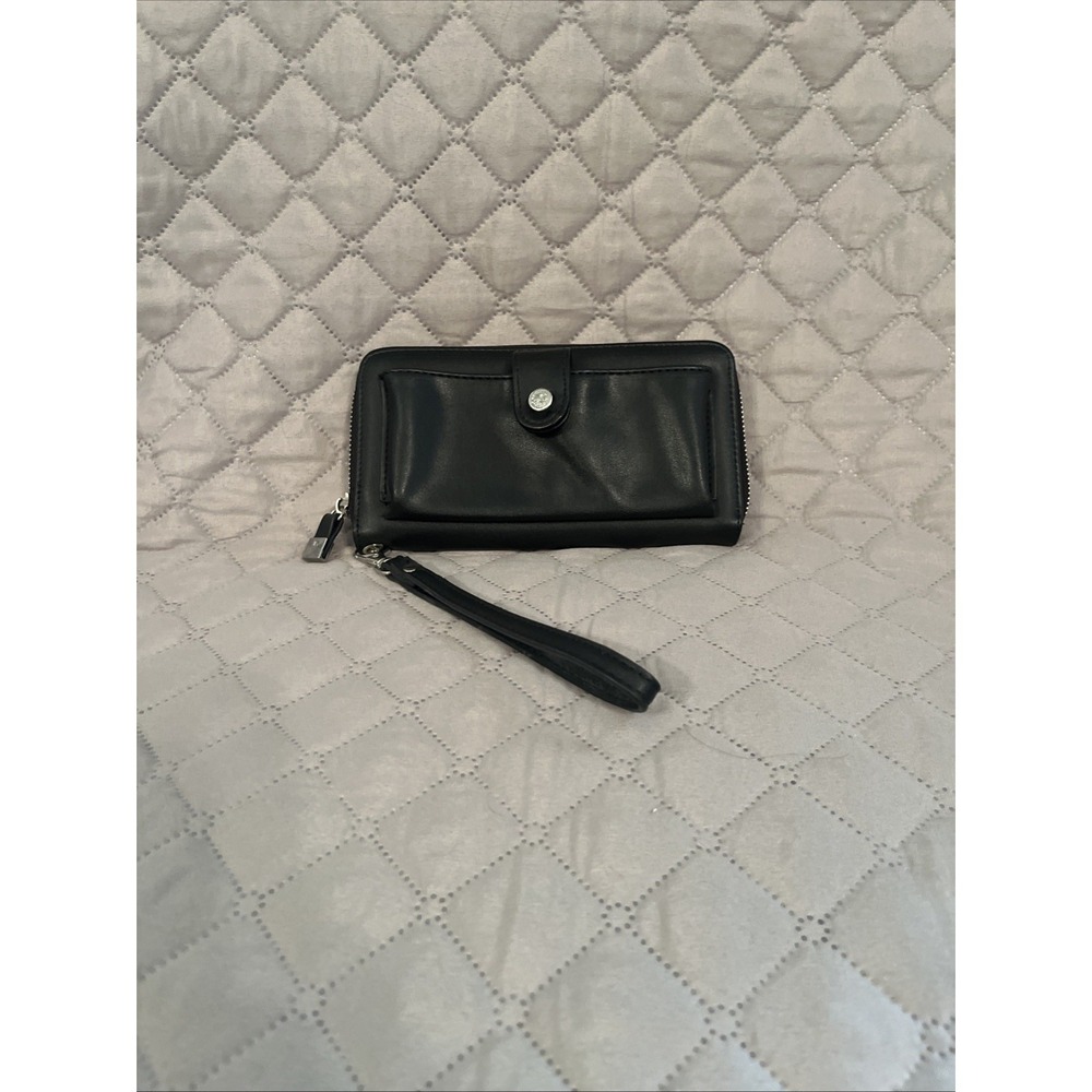 Women's Leather Wallet CXL black Handbag with Chain - Picture 4 of 8